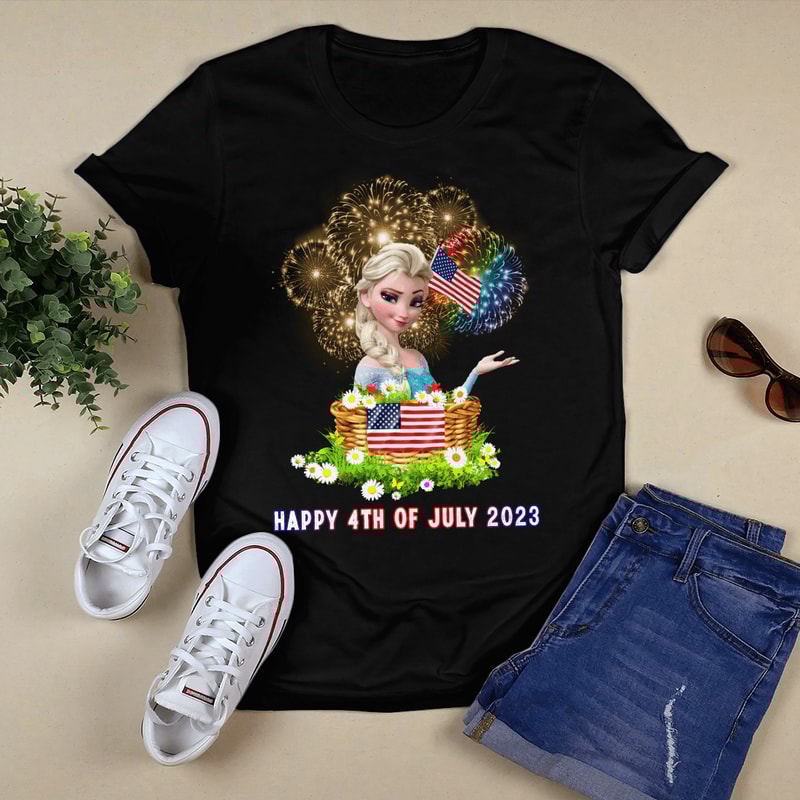 Happy 4th Of July 2023 Independence Day Elsa Princess T - shirt, Shirt For Men Women, Graphic Design, Unisex Shirt