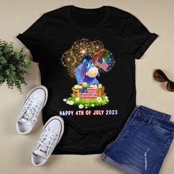 happy 4th of july 2023 independence day eeyore donkey t - shirt, shirt for men women, graphic design, unisex shirt