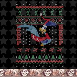 looney tunes christmas road runner ugly sweater png, sublimation, digital download