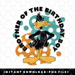 looney tunes daffy duck brother of the birthday boy png, sublimation, digital download