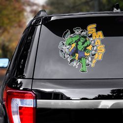 hulk decal for car, hulk sticker, movie car decal, movie decal, movie sticker, superhero sticker, superhero decal