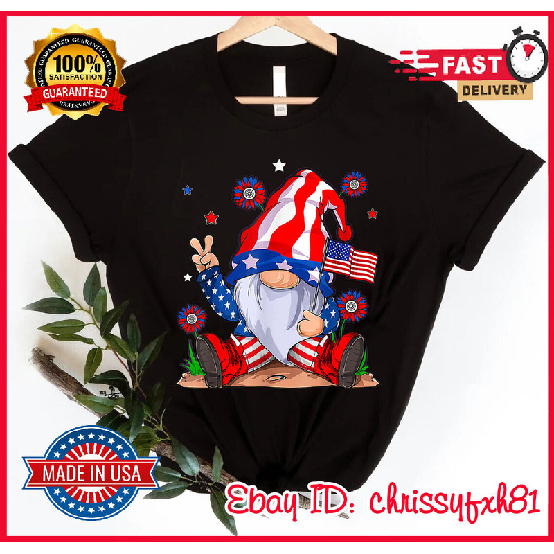 Gnomes 4th Of July 2023 Patriotic Gnome Funny American Flag T-shirt, Shirt For Men Women, Graphic Design, Unisex Shirt
