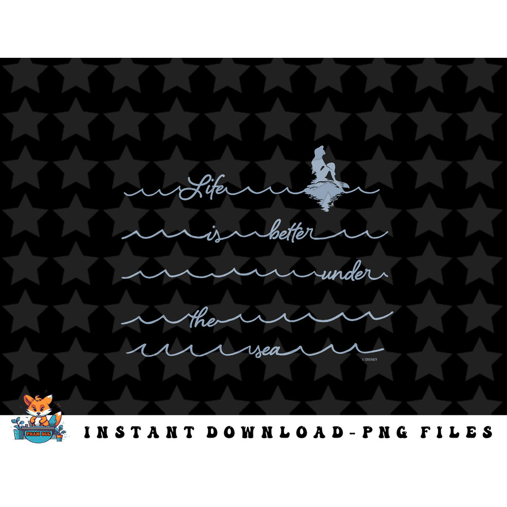 Disney The Little Mermaid Ariel Under The Sea Wave Text png, sublimation, digital download.jpg
