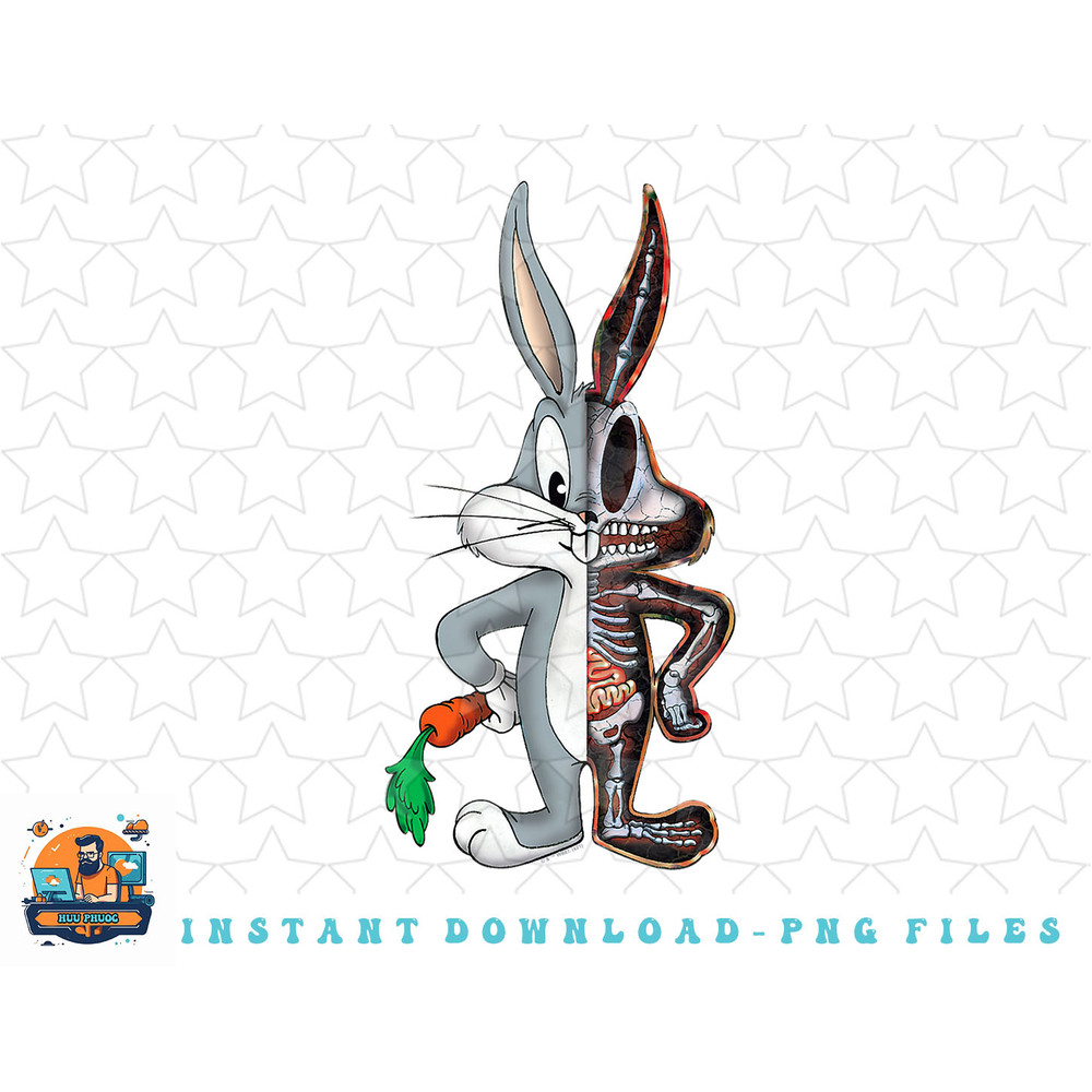 Looney Tunes Bugs Bunny Half Skeleton png, sublimation, digital download.jpg