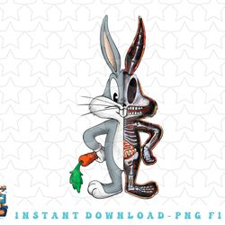 looney tunes bugs bunny half skeleton png, sublimation, digital download