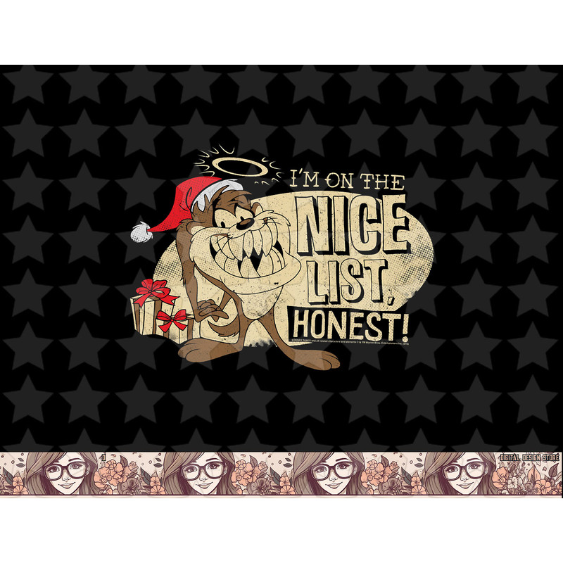 Looney Tunes Christmas Taz Im On The Nice List Honest png, sublimation, digital download .jpg
