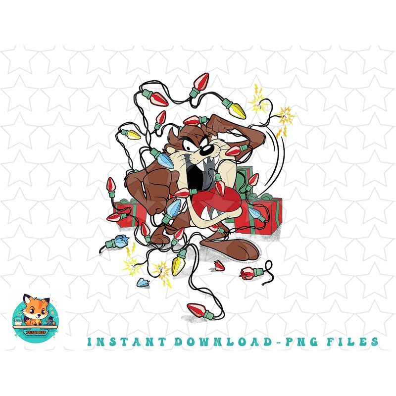Looney Tunes Christmas Taz Light Smash png, sublimation, digital download.jpg