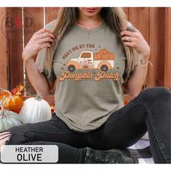 pumpkin patch shirt, fall shirt, fall truck t-shirt, fall for her, meet me at the pumpkin patch, cute fall shirt, retro
