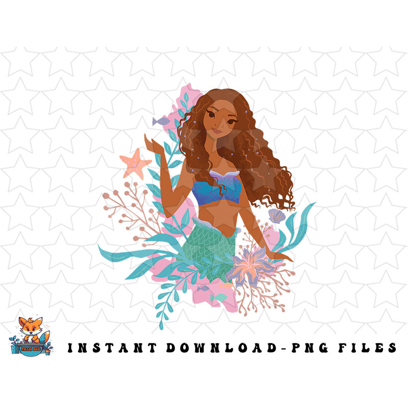 Disney The Little Mermaid Ariel Waving Portrait png, sublimation, digital download.jpg