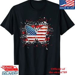 butterfly usa flag 4th of july 2023 patriotic girls independent t - shirt, shirt for men women, graphic design
