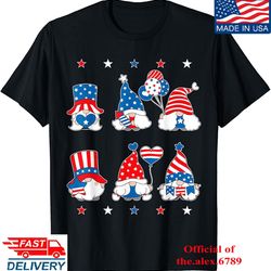 4th of july 2023 patriotic gnomes funny american usa independent t - shirt, shirt for men women, graphic design