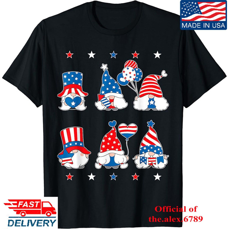 4th Of July 2023 Patriotic Gnomes Funny American Usa Independent T - shirt, Shirt For Men Women, Graphic Design