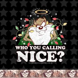 looney tunes christmas taz who you calling nice png, sublimation, digital download