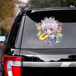 hunter x hunter decal for car, hunter x hunter sticker, killua zoldyck decal, anime decal, manga decal, anime sticker