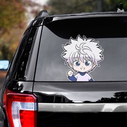 killua zoldyck decal, hunter x hunter sticker, hunter x hunter decal for car, anime decal, anime sticker, manga decal