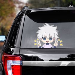 killua zoldyck decal, hunter x hunter decal for car, anime decal, anime sticker, manga decal, hunter x hunter sticker