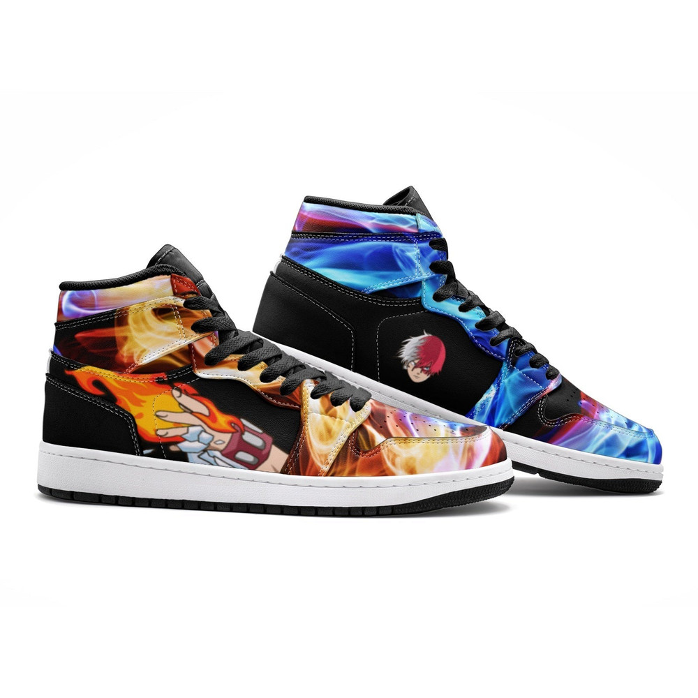 Shoto Todoroki My Hero Academia JD1 Shoes, Shoto Todoroki My Hero Academia Jordan 1 Shoes, Shoto Todoroki Shoes
