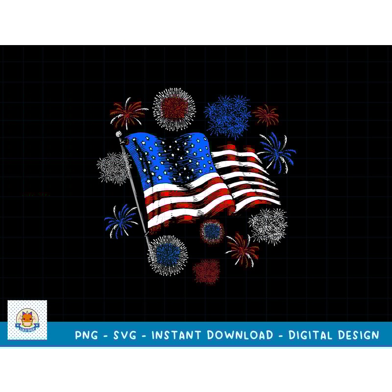 Fireworks 4th of July American Flag Patriotic Sparklers T-Shirt copy.jpg
