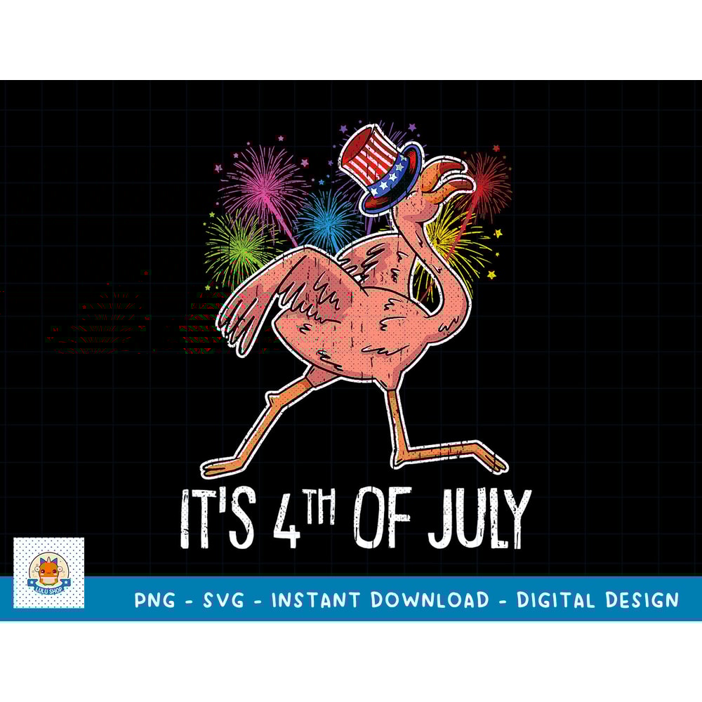 Flamingo Running 4th Of July Cute American Bird Patriotic T-Shirt copy.jpg