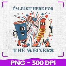 hot dog i'm just here for the wieners png, funny 4th of july png, 4th of july png, sublimation, png files, sublimation