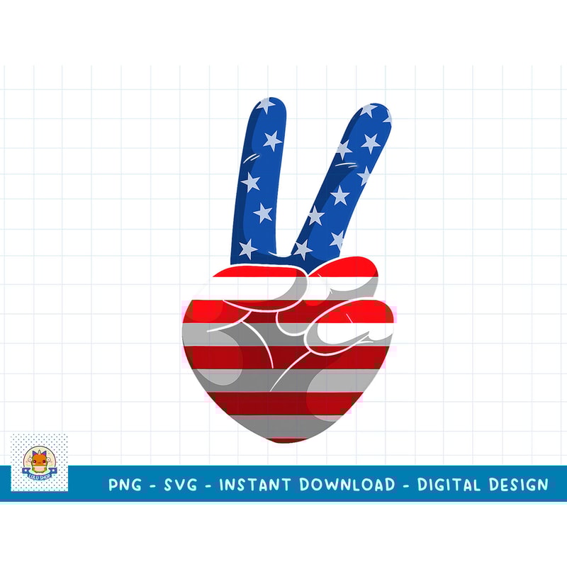 Fourth Of July Shirts For Kids American Flag Peace Hand Sign T-Shirt copy.jpg