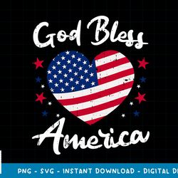 god bless america 4th of july vintage heart patriotic png