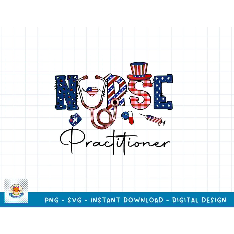 Happy 4th Of July Nurse Practitioner American Flag Women Men T-Shirt copy.jpg