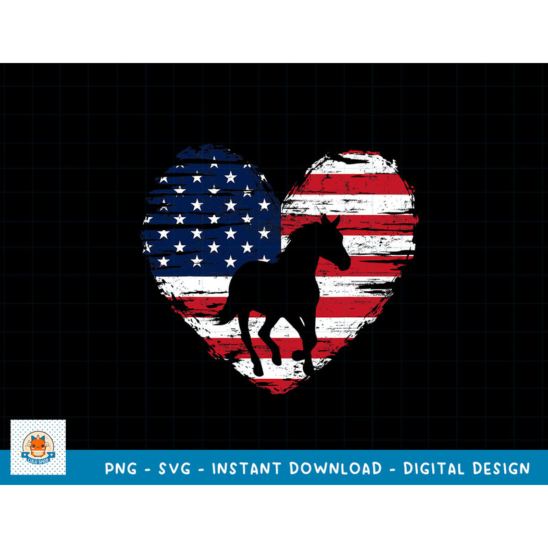 Horse American Flag Heart 4th of July USA Patriotic Pride T-Shirt copy.jpg
