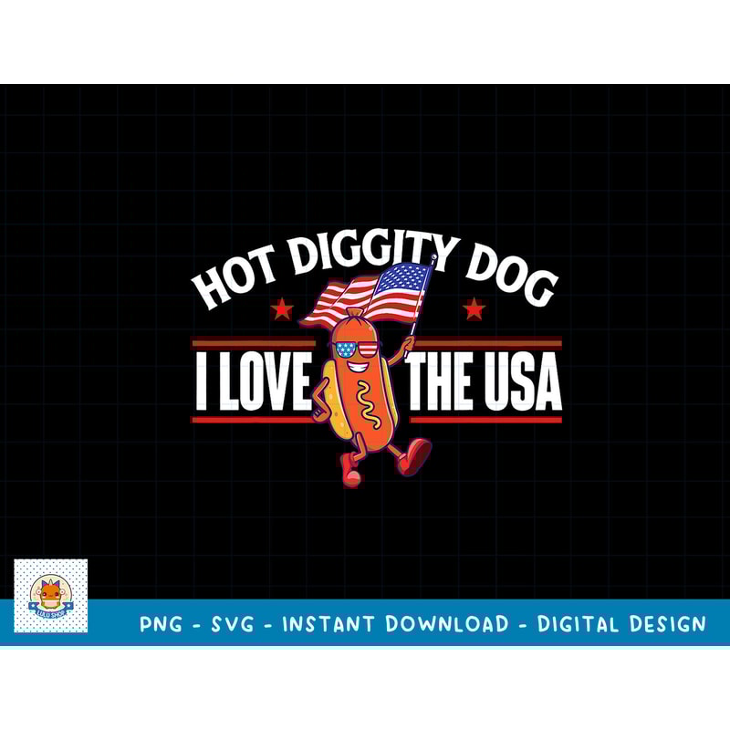 Hot Diggity Dog - USA American Flag 4th of July Fourth T-Shirt copy.jpg