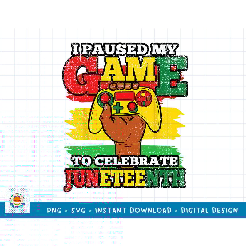 I Paused My Game Juneteenth Black History African Gamer T-Shirt copy.jpg