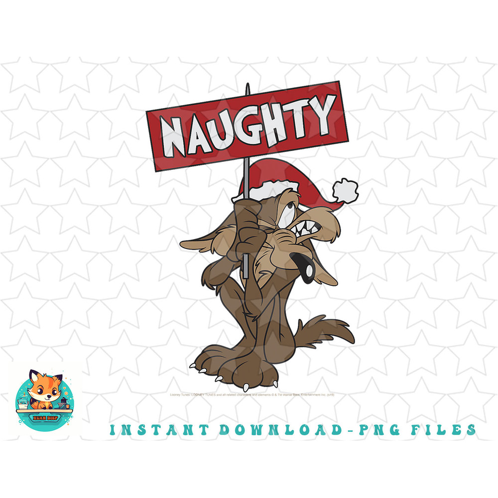 Looney Tunes Christmas Wile E. Coyote Naughty png, sublimation, digital download.jpg