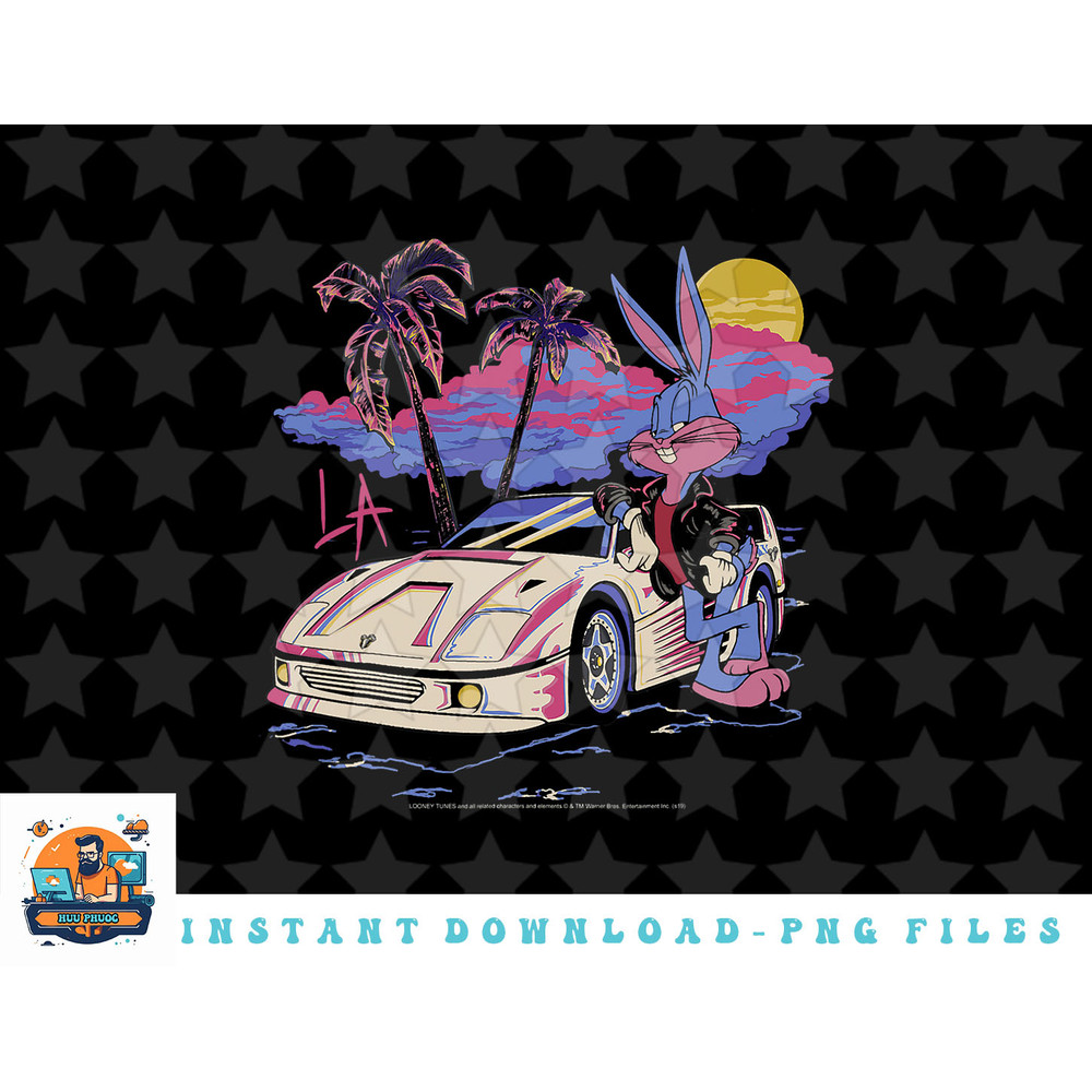 Looney Tunes Bugs Bunny Sunset Beach Car png, sublimation, digital download.jpg