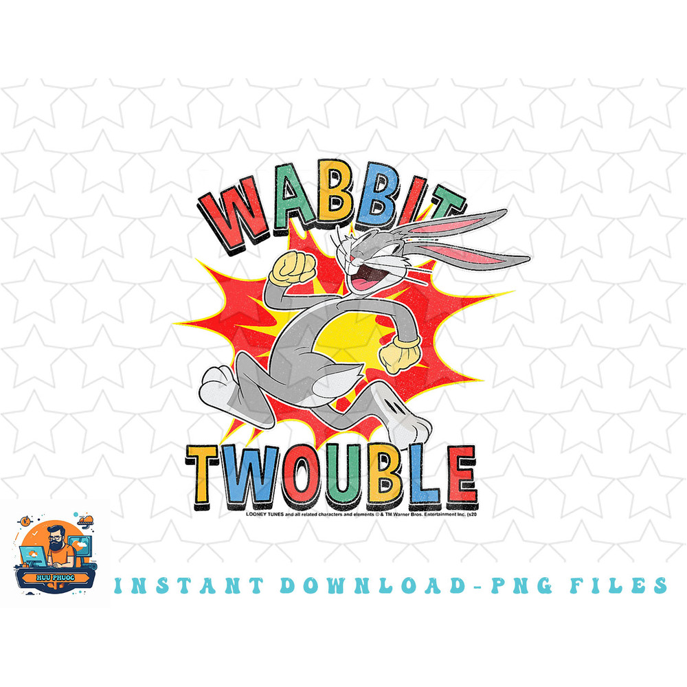 Looney Tunes Bugs Bunny Wabbit Twouble png, sublimation, digital download.jpg