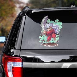 inuyasha sticker, manga car decal, anime decal, anime sticker, manga decal, inuyasha decal for car