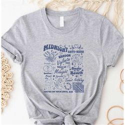 midnights album taylor swift t-shirt, midnights track list shirt, swiftie taylor eras tour 2023 shirt, the eras tour 202