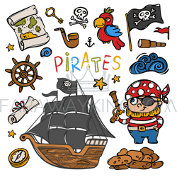 pirate corvette corsair black sailboat vector collection