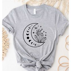 crystals t-shirt - crystal lover tee cute gift moon spiritual crystal gift healing health amethyst topaz rose quartz ene