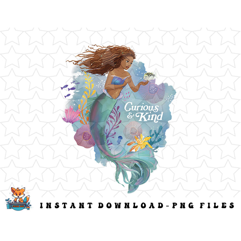 Disney The Little Mermaid Curious & Kind Ariel & Flounder png, sublimation, digital download.jpg