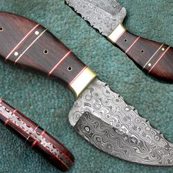 Damascus Skinner Knife , 8" Superior Hand Made Damascus Steel Hunting Skinner Knife