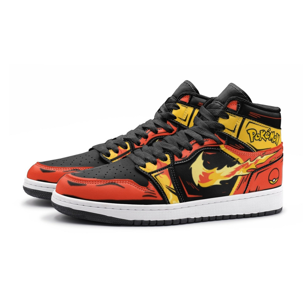 Moltres Pokemon JD1 Shoes, Moltres Pokemon Jordan 1 Shoes, Moltres Shoes, Pokemon Sneakers, Moltres Pokemon Shoes