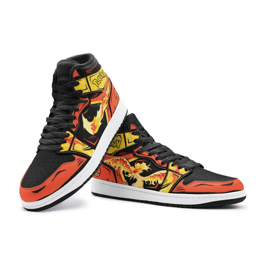 Moltres Pokemon JD1 Shoes, Moltres Pokemon Jordan 1 Shoes, Moltres Shoes, Pokemon Sneakers, Moltres Pokemon Shoes