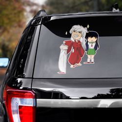 inuyasha sticker, manga car decal, anime decal, anime sticker, japanese manga decal, inuyasha decal for car