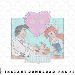 disney the little mermaid eric & ariel heart portrait png, sublimation, digital download