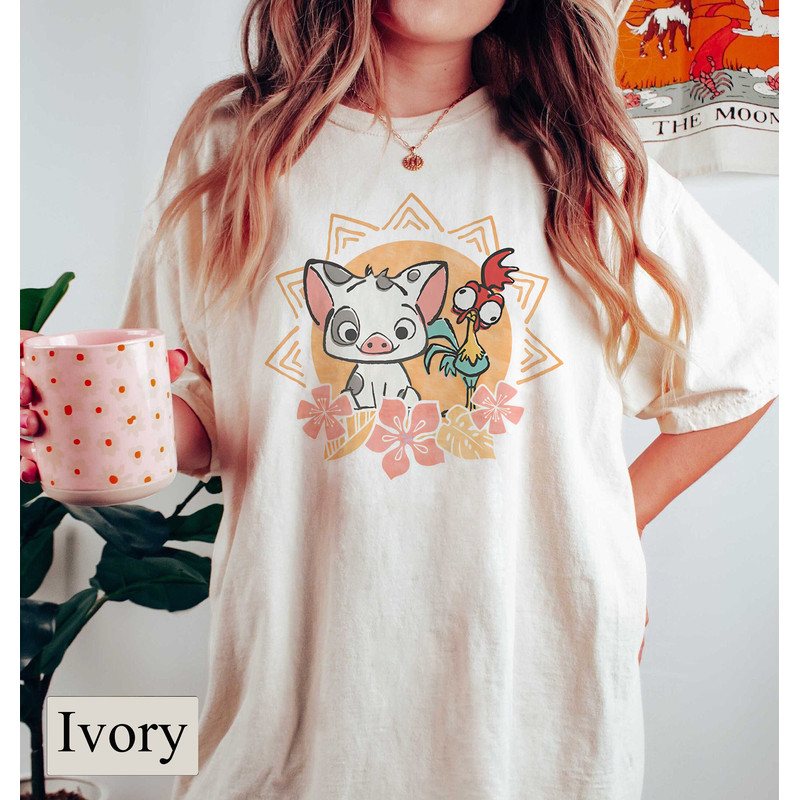 Adorable Hei Hei and Pua Comfort Colors, Disney Moana Shirt, Disney Family Shirt, Disneyland Shirt, Disney World Shirt, Disney Shirt Women - 2.jpg