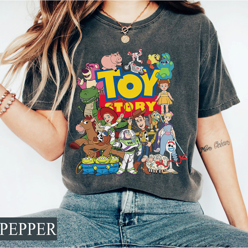 Comfort Colors Disney Pixar Toy Story Characters Tee, WDW Magic Kingdom Shirt, Toy Story Family Birthday Boy Girl Gifts, Buzz Woody Aliens - 2.jpg