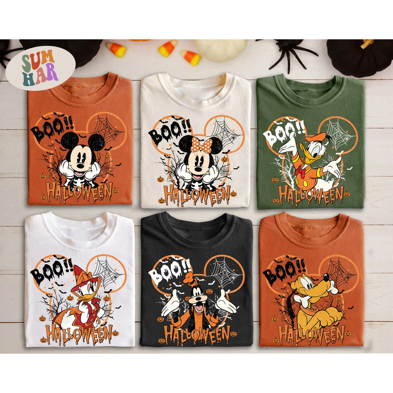 Comfort Colors Retro Disney Group Halloween Tee, Disney Family Halloween Shirt Retro, WDW Magical Castle Shirt, Disney Fall Vibes Shirt - 1.jpg