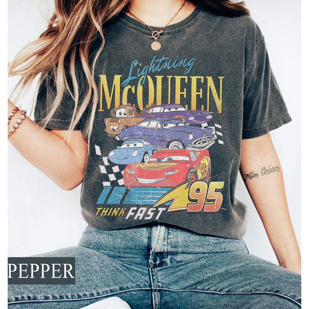 Comfort Retro Lightning McQueen Tee, Disney Cars Shirt, Cars Land Shirt, Cars Birthday Shirt, Disney Family Vacation Shirt, Gift for Friends - 2.jpg