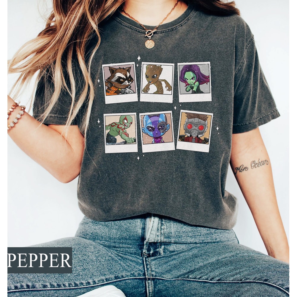 Cute Guardians of the Galaxy Comfort Tee, Cosmic Rewind Shirt, Family Trip, Friends Shirt, Star-Lord, Rocket, Gamura, Groot, Nebula, Drax - 1.jpg