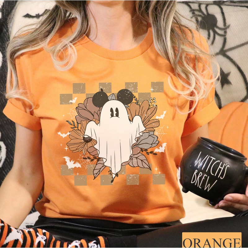 Disney Mickey Ghost Spooky Season Shirt, Retro Floral Disney Shirt, Mickey Boo Halloween Shirt, Disney Halloween Party, Fall Season Shirt - 3.jpg