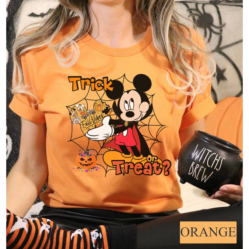Disney Mickey Halloween Trick or Treat T-Shirt, Disney Halloween Shirt, Fall Vibes Shirt, Tis The Season Shirt, Women's Fall Tee, Friends - 2.jpg